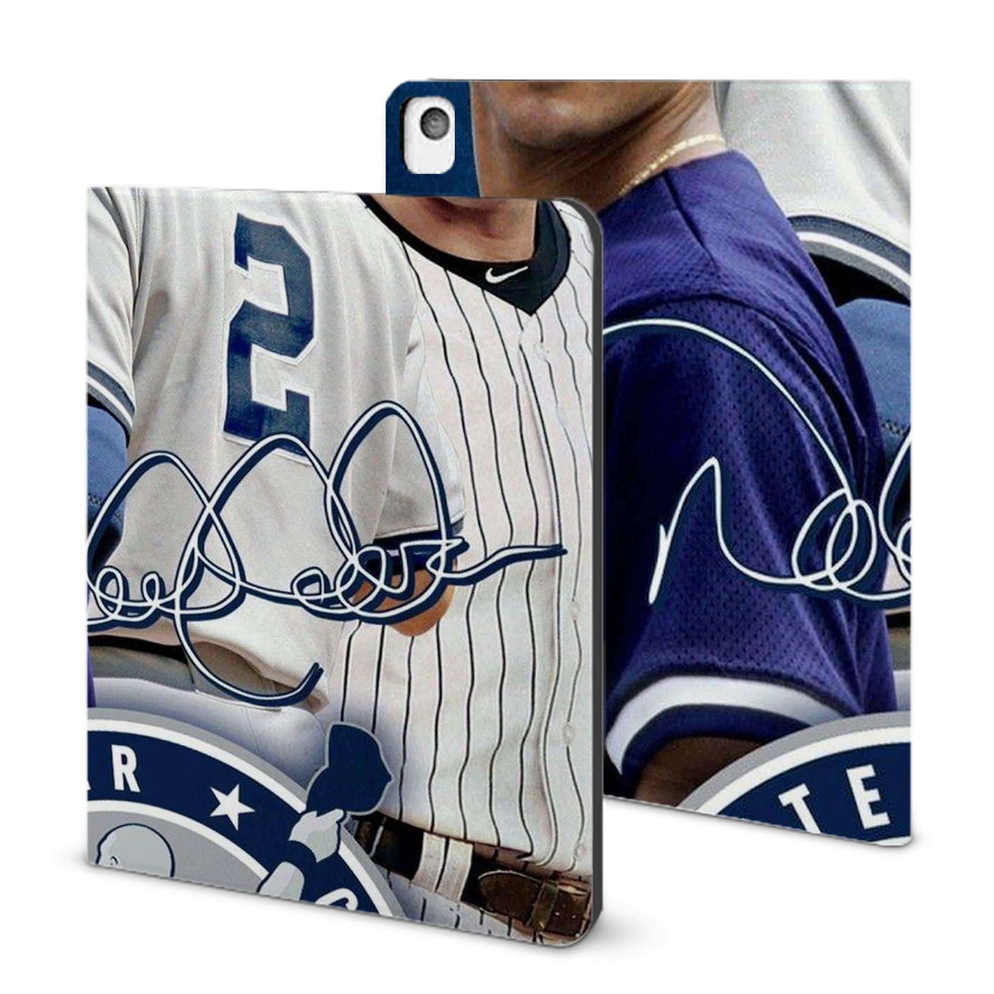 Derek Jeter 92 IPad Book-Style Case With Pencil Slot – Slim PU & TPU Cover – Full Protection, Precise Fit, Water & Scratch Resistant